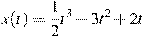 x(t)=\frac{1}{2}t^3-3t^2+2t