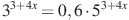 3^{3 +4x}=0,6 \cdot 5^{3 +4x}