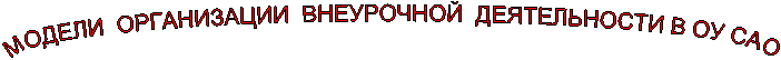 МОДЕЛИ ОРГАНИЗАЦИИ ВНЕУРОЧНОЙ ДЕЯТЕЛЬНОСТИ В ОУ САО