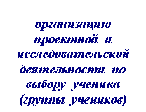 Подпись:
организацию проектной и исследовательской деятельности по выбору ученика (группы учеников)
