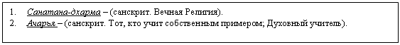 Подпись: 1. Санатана-дхарма – (санскрит. Вечная Религия).
2. Ачарья – (санскрит. Тот, кто учит собственным примером; Духовный учитель).