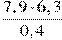 \frac{7,9\cdot6,3}{0,4}