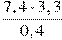 \frac{7,4\cdot3,3}{0,4}