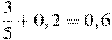 \frac{3}{5}+0,2=0,6