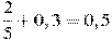 \frac{2}{5}+0,3=0,5