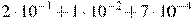 2\cdot10^{-1}+1\cdot10^{-2}+7\cdot10^{-4}