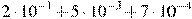 2\cdot10^{-1}+5\cdot10^{-3}+7\cdot10^{-4}