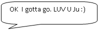 ����������� ������������� �������: OK I gotta go. LUV U Ju :) 