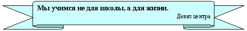 Лента лицом вверх: Мы учимся не для школы, а для жизни.
Девиз центра