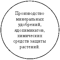 Овал: Производство минеральных удобрений, ядохимикатов, химических средств защиты растений.