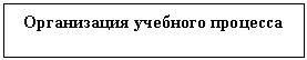 Подпись: Организация учебного процесса