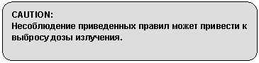 ����������� �������������: CAUTION: 

������������ ����������� ������ ����� �������� � ������� ���� ���������.




