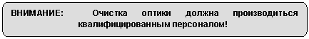 Скругленный прямоугольник: ВНИМАНИЕ: Очистка оптики должна производиться квалифицированным персоналом!