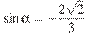 \sin \alpha =-\frac{2\sqrt{2}}{3}