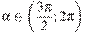 \alpha \in \left(\frac{3\pi }{2};\,2\pi \right)