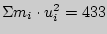 $\Sigma m_{i}\cdot u_{i}^{2}= 433$