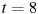 t=8