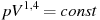 pV^{1,4} = const
