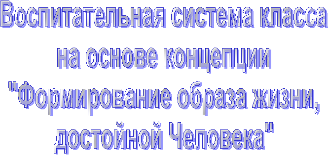 Воспитательная система класса
на основе концепции
"Формирование образа жизни,
достойной Человека"
