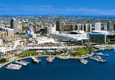 Long Beach by day - aerial view