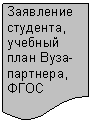 Блок-схема: документ: Заявление студента, учебный план Вуза-партнера, ФГОС