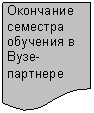 Блок-схема: документ: Окончание семестра обучения в Вузе-партнере