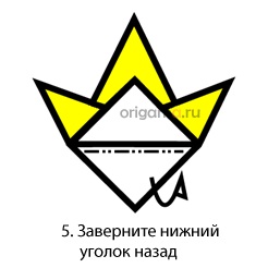 Заверните нижний уголок назад