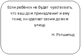 Скругленный прямоугольник: Если ребёнок не будет чувствовать, что ваш дом принадлежит и ему тоже, он сделает своим домом улицу.
Н. Ротшильд