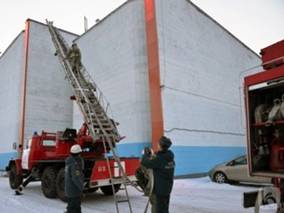 тушение условного пожара в Белгороде
