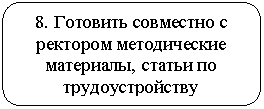 Скругленный прямоугольник: 8. Готовить совместно с ректором методические материалы, статьи по трудоустройству
