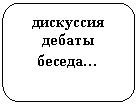 Скругленный прямоугольник: дискуссия
дебаты
беседа…
