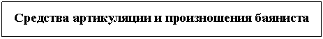 Подпись: Средства артикуляции и произношения баяниста