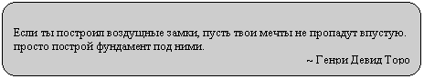 Скругленный прямоугольник: Если ты построил воздущные замки, пусть твои мечты не пропадут впустую. просто построй фундамент под ними.
~ Генри Девид Торо