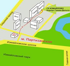 схема проезда к гостинице Измайлово