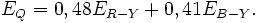 E_Q=0,48 E_{R-Y}+0,41 E_{B-Y}.\,\!