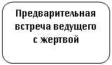 Скругленный прямоугольник: Предварительная встреча ведущего с жертвой
