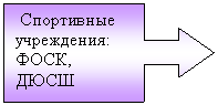 Выноска со стрелкой вправо: Спортивные учреждения:
ФОСК,
ДЮСШ