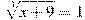 sqrt[3]{{x+9}} = 1