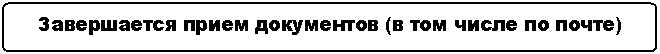 Блок-схема: альтернативный процесс: Завершается прием документов (в том числе по почте)