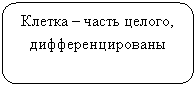 Скругленный прямоугольник: Клетка – часть целого, дифференцированы
