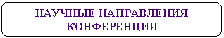 Скругленный прямоугольник: НАУЧНЫЕ НАПРАВЛЕНИЯ КОНФЕРЕНЦИИ