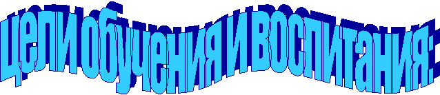 цели обучения и воспитания:
