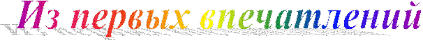 Из первых впечатлений