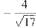 -\frac{4}{\sqrt{17}}