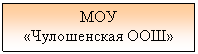 Подпись: МОУ
«Чулошенская ООШ»