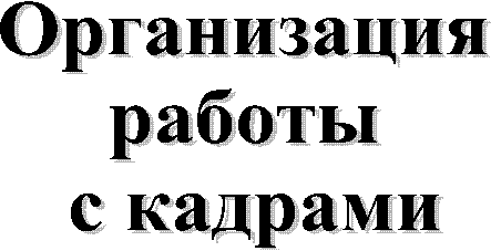 Организация
работы
с кадрами