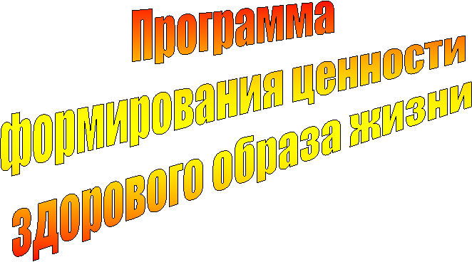 Программа
формирования ценности
здорового образа жизни