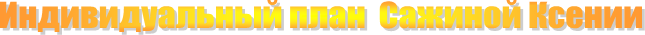 Индивидуальный план Сажиной Ксении
