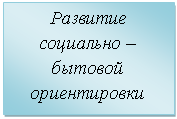 Подпись: Развитие социально – бытовой ориентировки