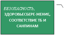 Выноска 3: БЕЗОПАСНОСТЬ,
ЗДОРОВЬЕСБЕРЕ-ЖЕНИЕ, СООТВЕТСТВИЕ ТБ И САНПИНАМ